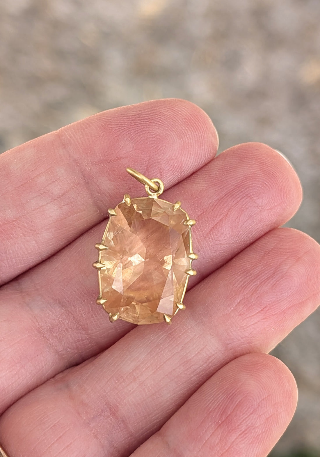 Large Sunstone Basket Pendant 10.71CT -  One of a Kind