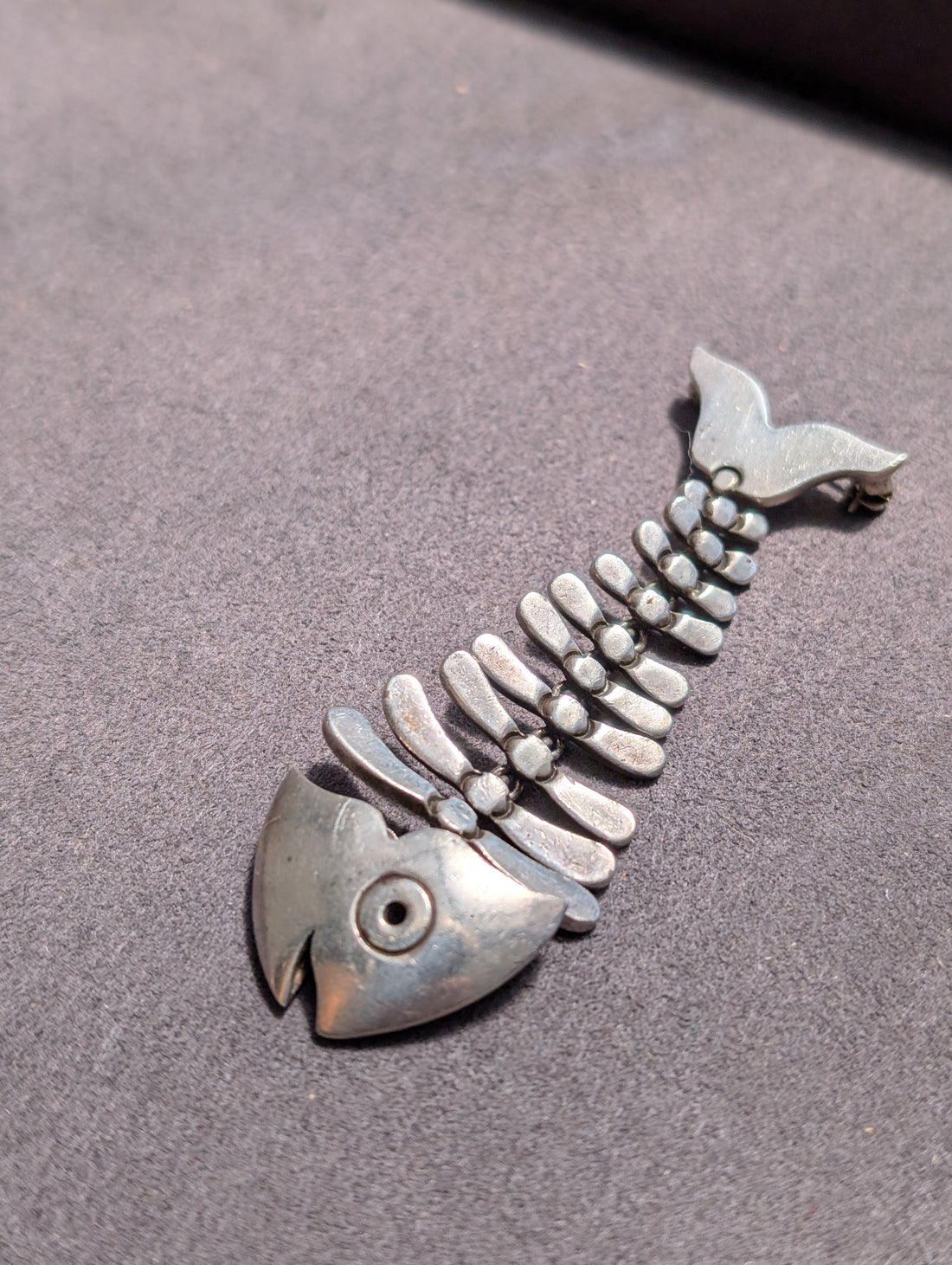 Antique Articulating Antonio Pineda Fish Bone Brooch
