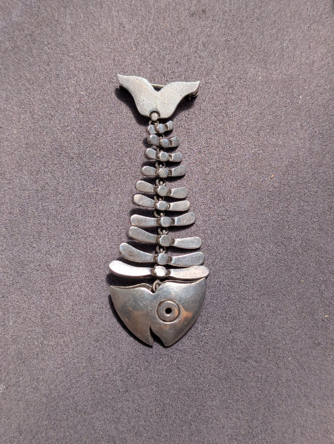 Antique Articulating Antonio Pineda Fish Bone Brooch