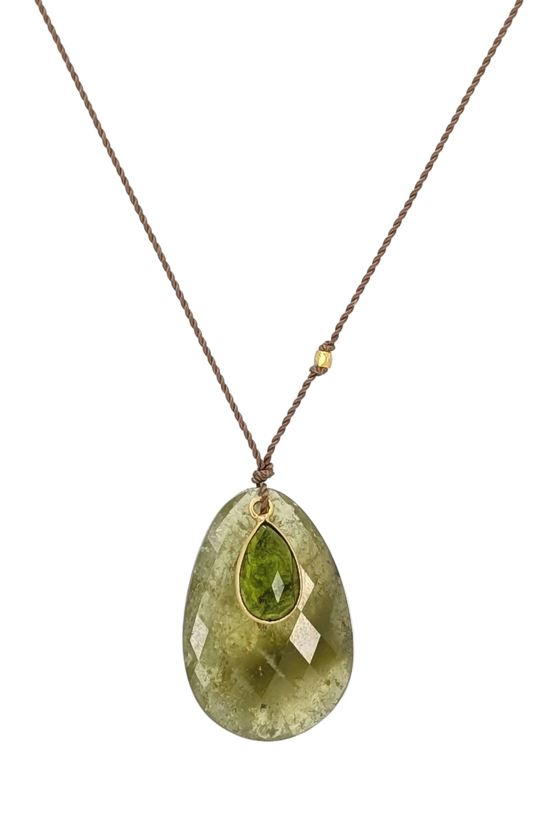 Green Garnet + Chrome Diopside 18k