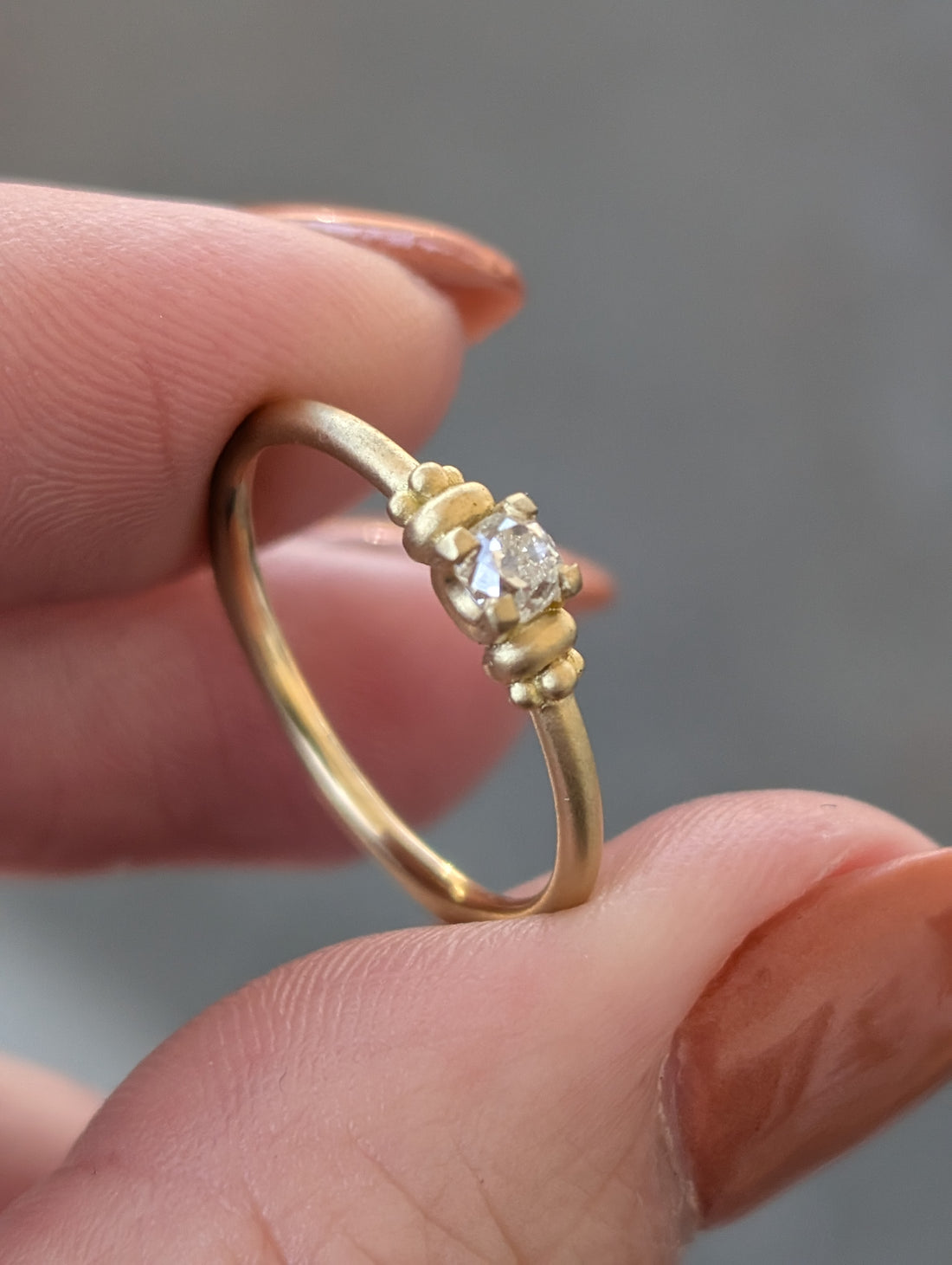 4 Prong Royal Solitaire- 0.22CT Old Mine Cut Diamond