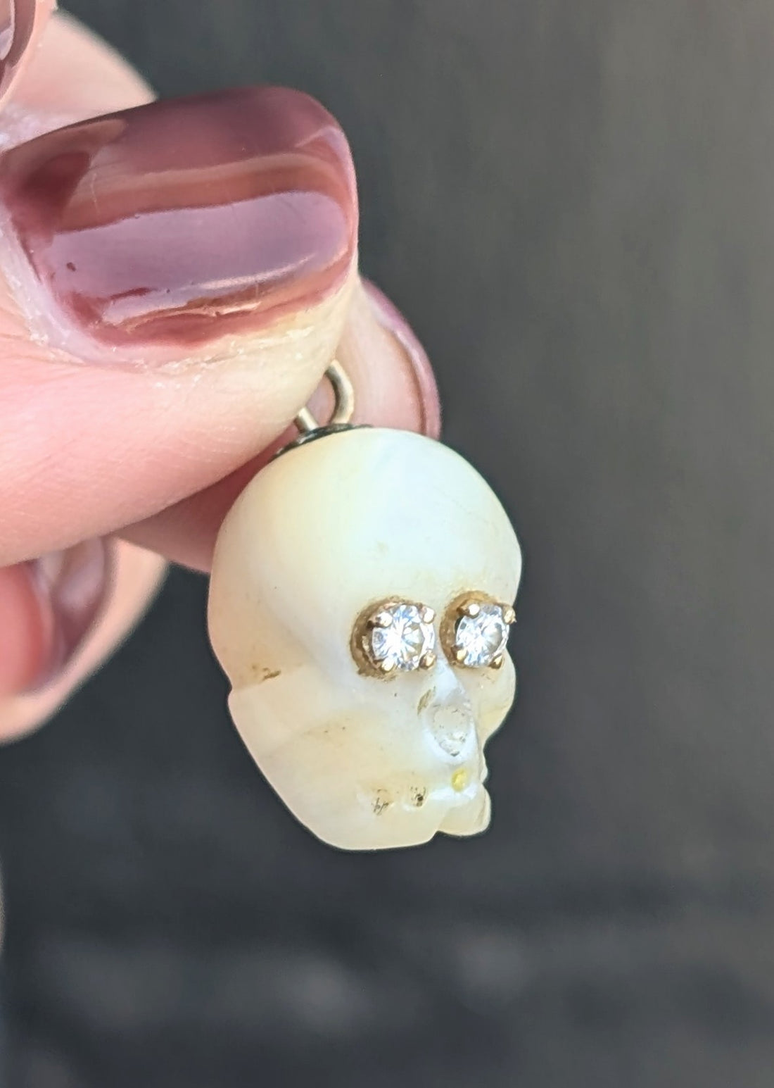 Antique Mother of Pearl Skull Charm