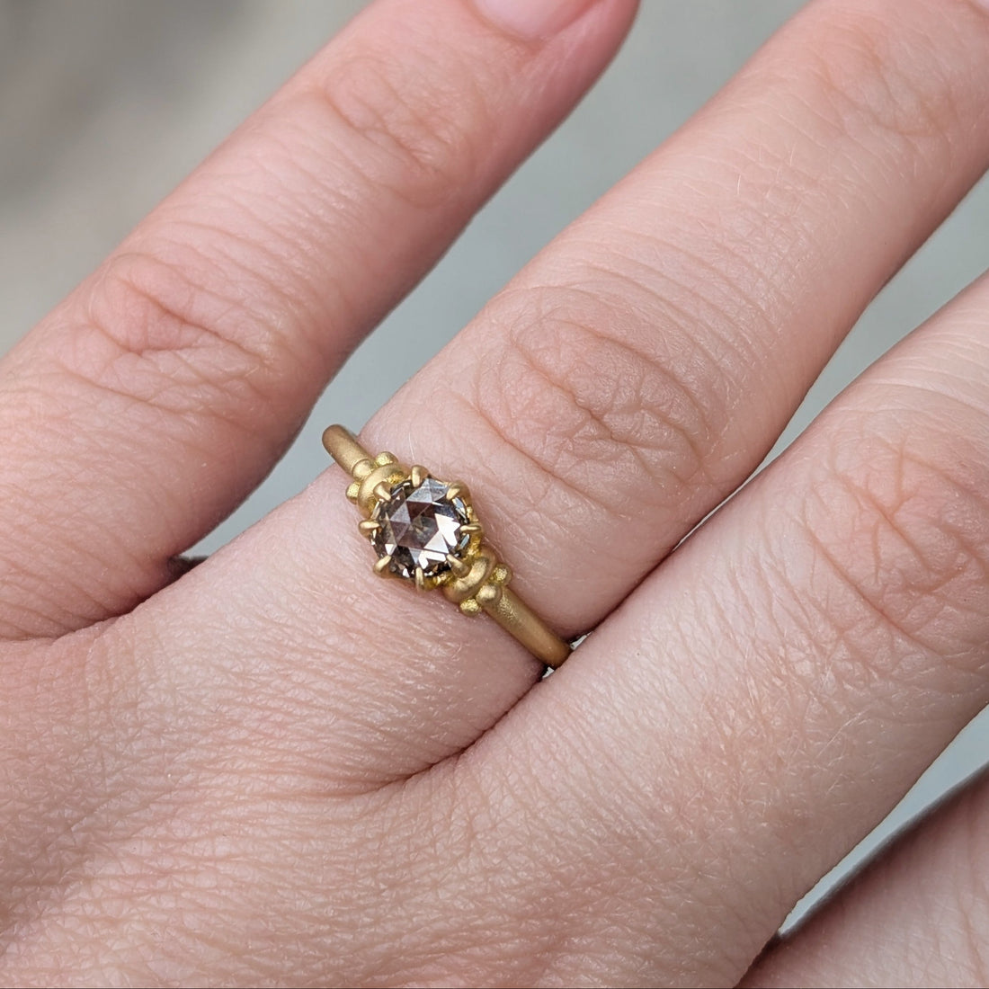 Rose Nouveau Cognac Diamond Ring - One of a Kind