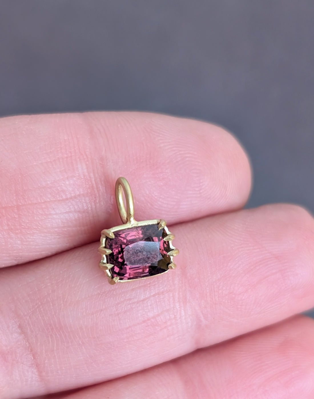 East-West Lavender Spinel Basket Pendant 1.79CT - One of a Kind