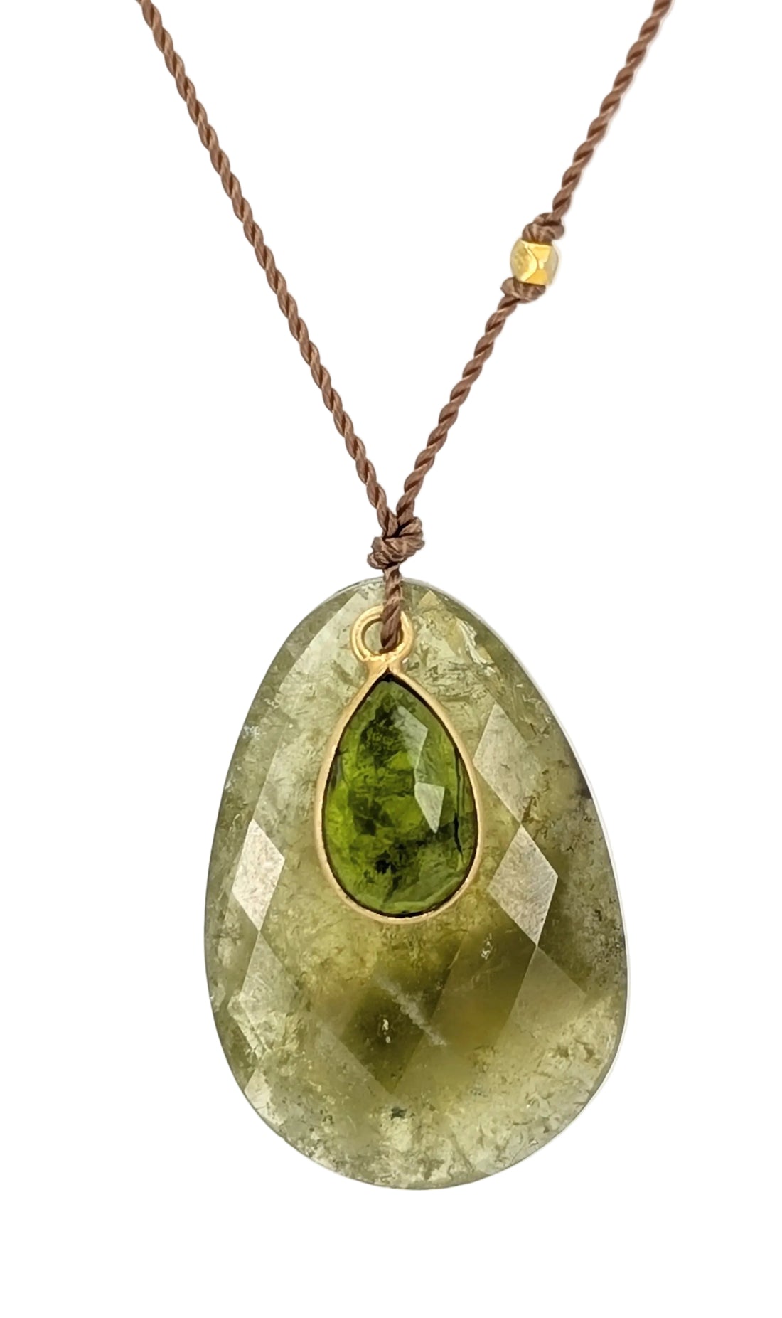 Green Garnet + Chrome Diopside 18k