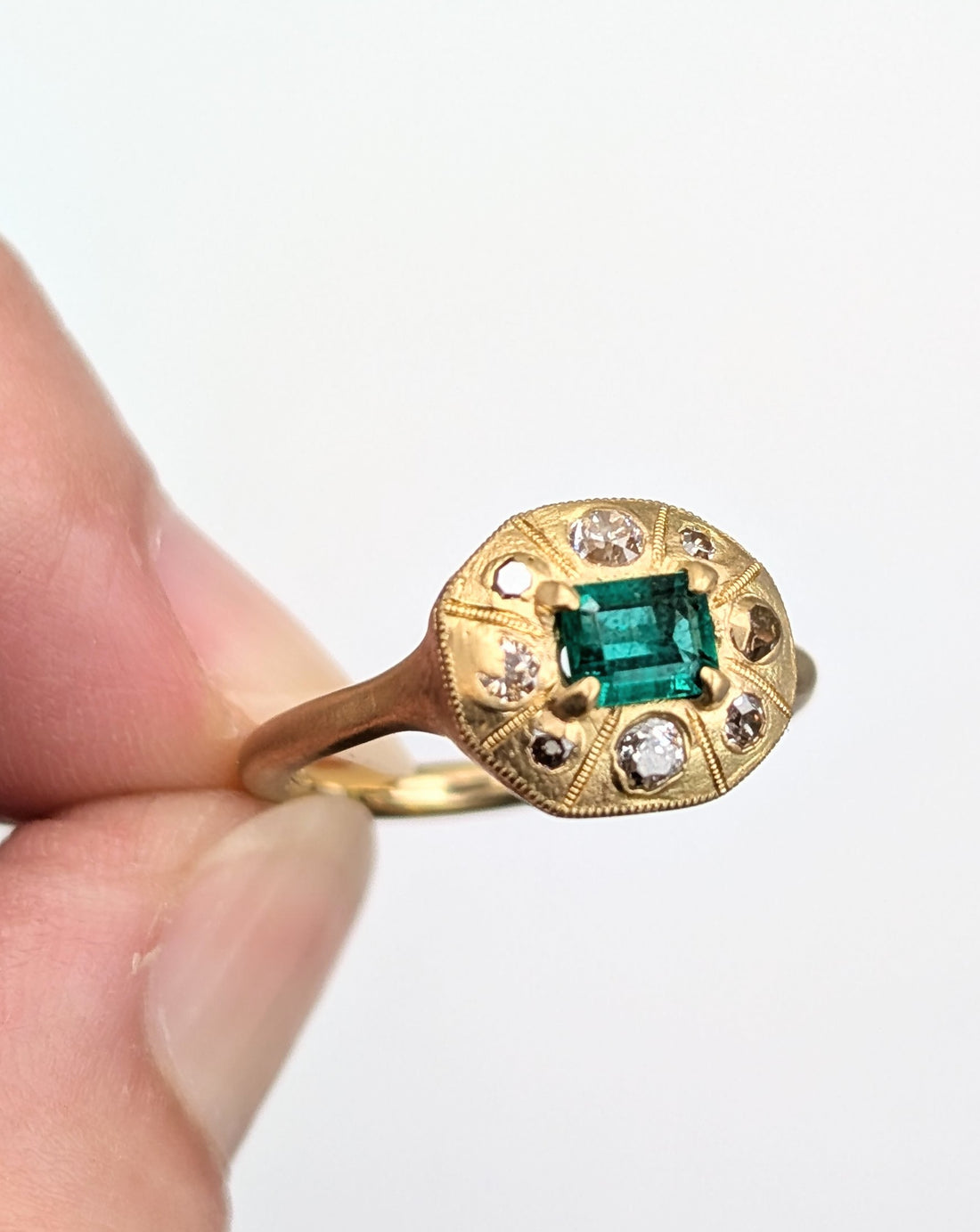 Cantata Emerald and Diamond Ring- One of a Kind