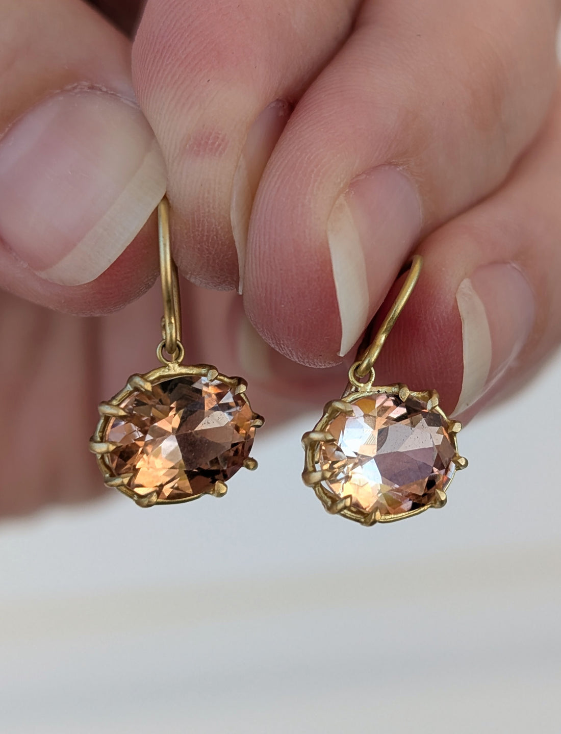 Sunstone Basket Earrings - One of a Kind