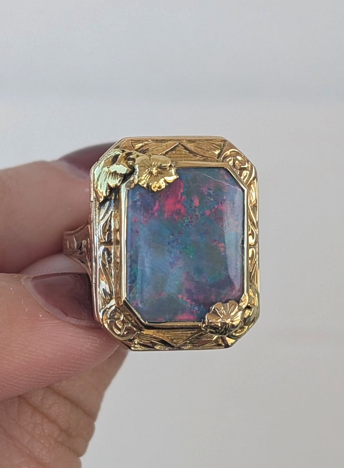 Vintage Opal Locket Ring