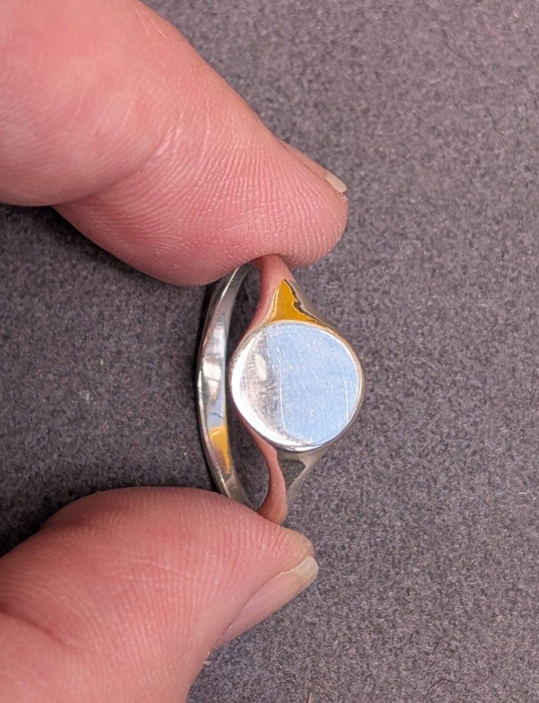 N/S Oval Signet - Sterling Silver