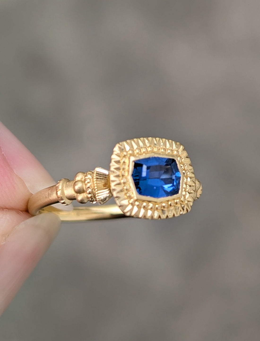 Victoria Pedestal Solitaire - 0.71CT Ceylon Sapphire