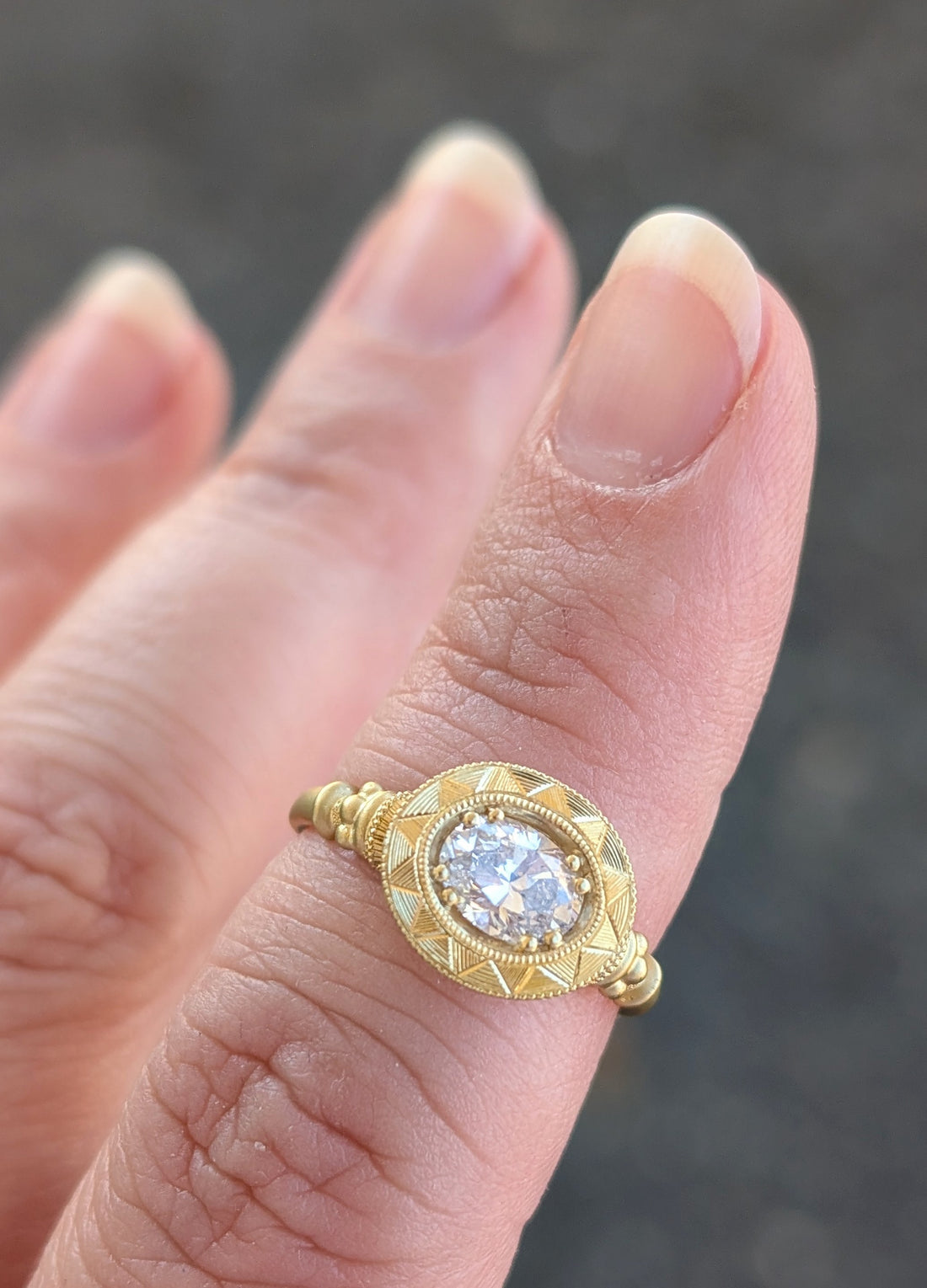 Lumiere Pedestal Solitaire - 0.76CT Oval Diamond