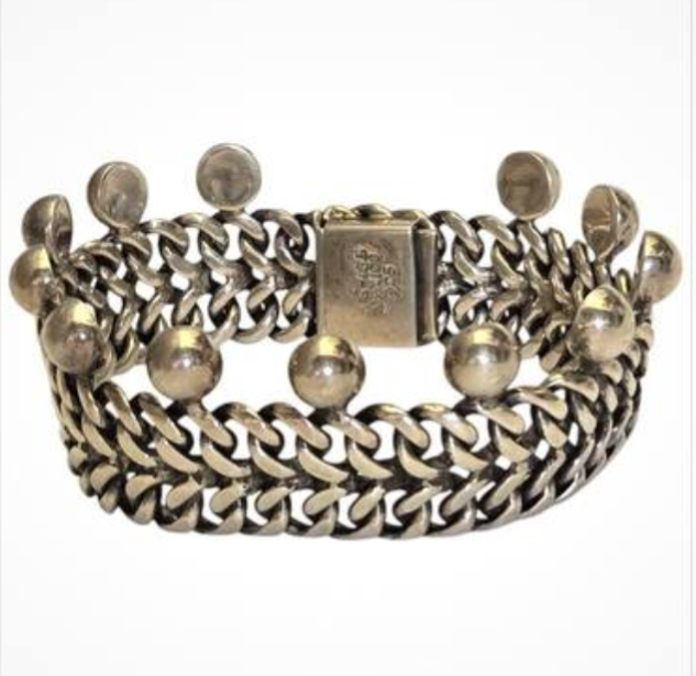 Vintage Sterling Silver Ball Bead Bracelet