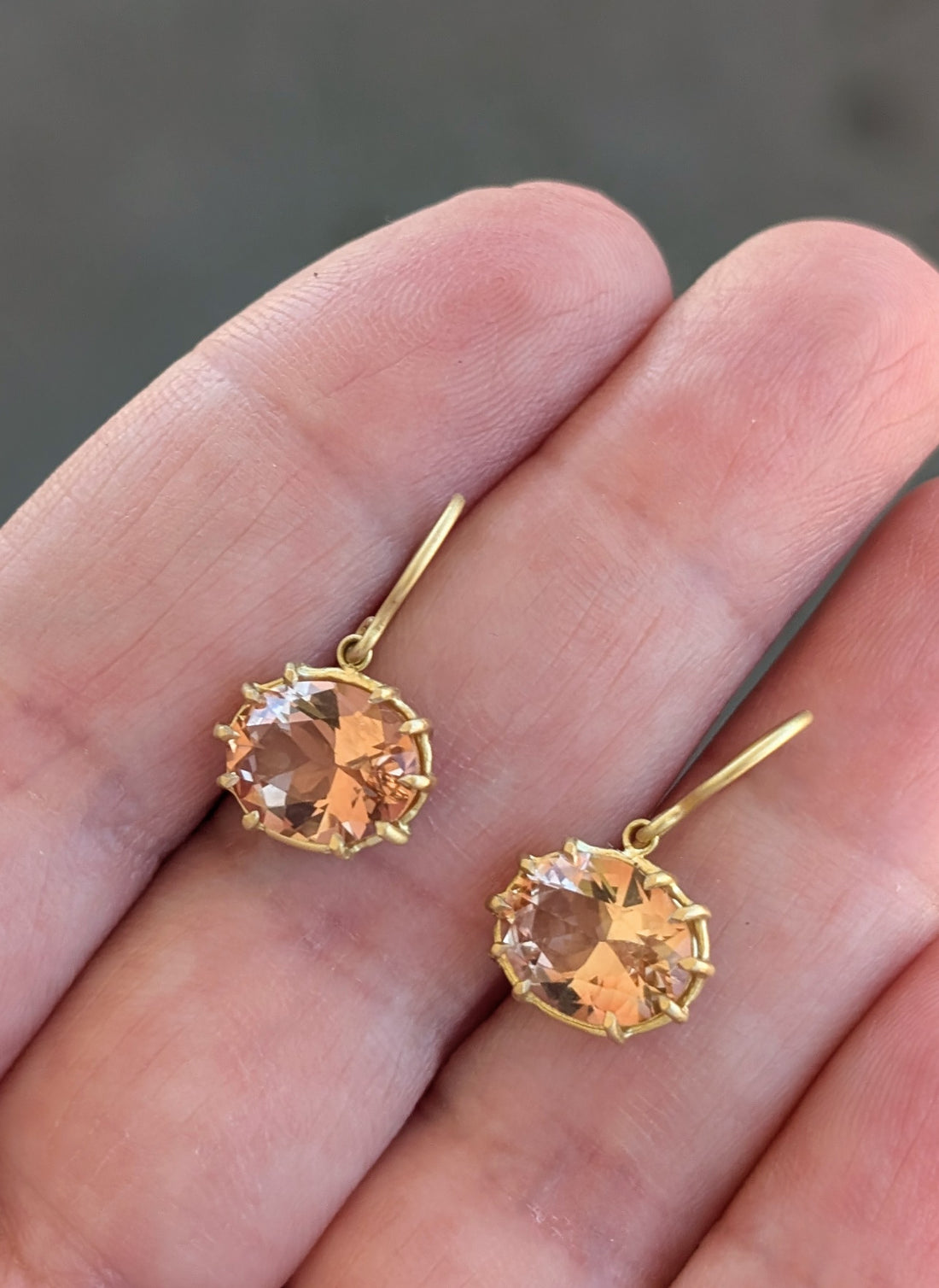 Sunstone Basket Earrings - One of a Kind