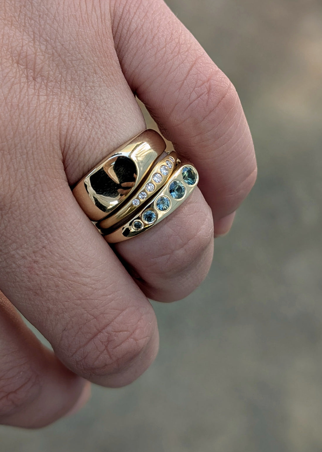 14k Lila Suprima Ring- Bi-Color Montana Sapphire