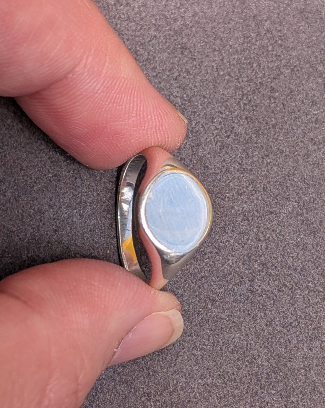 E/W Oval Signet - Sterling Silver