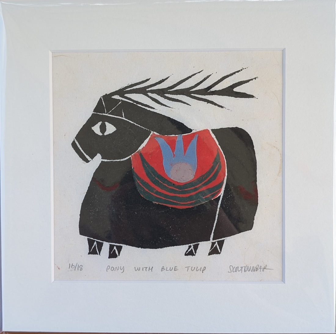 Pony with Blue Tulip