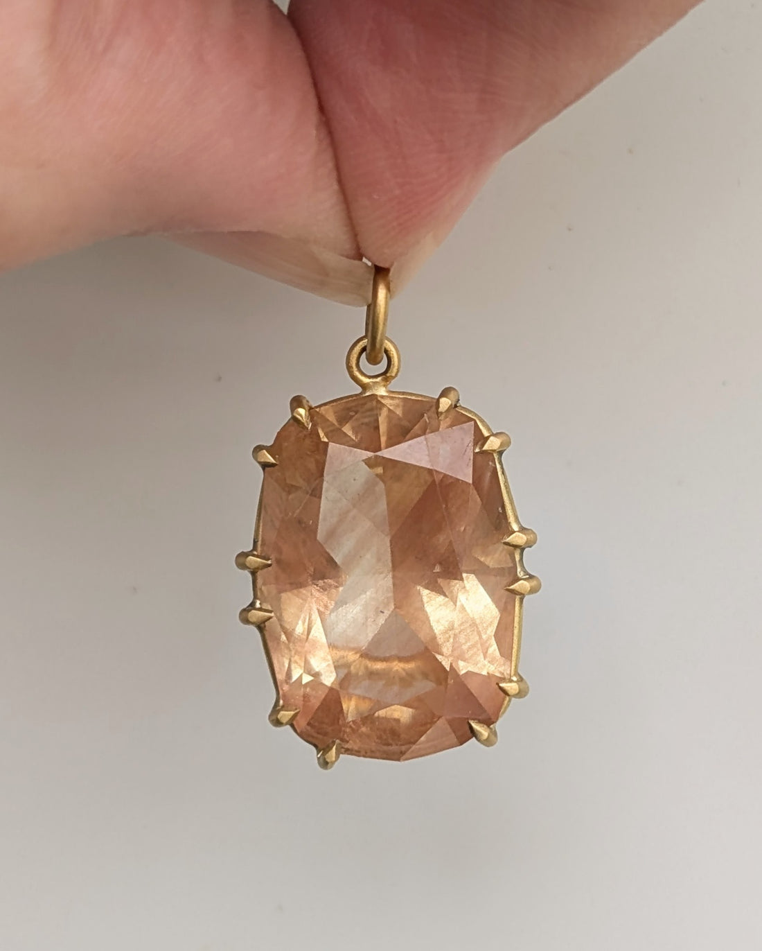 Large Sunstone Basket Pendant 10.71CT -  One of a Kind