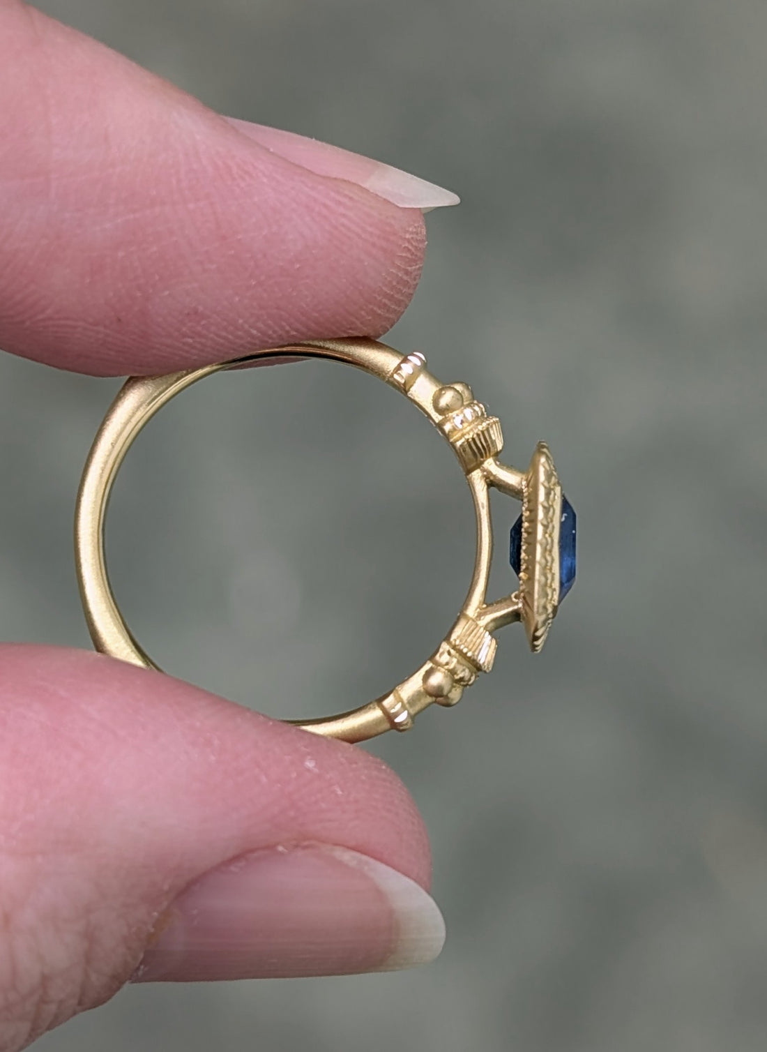 Victoria Pedestal Solitaire - 0.71CT Ceylon Sapphire
