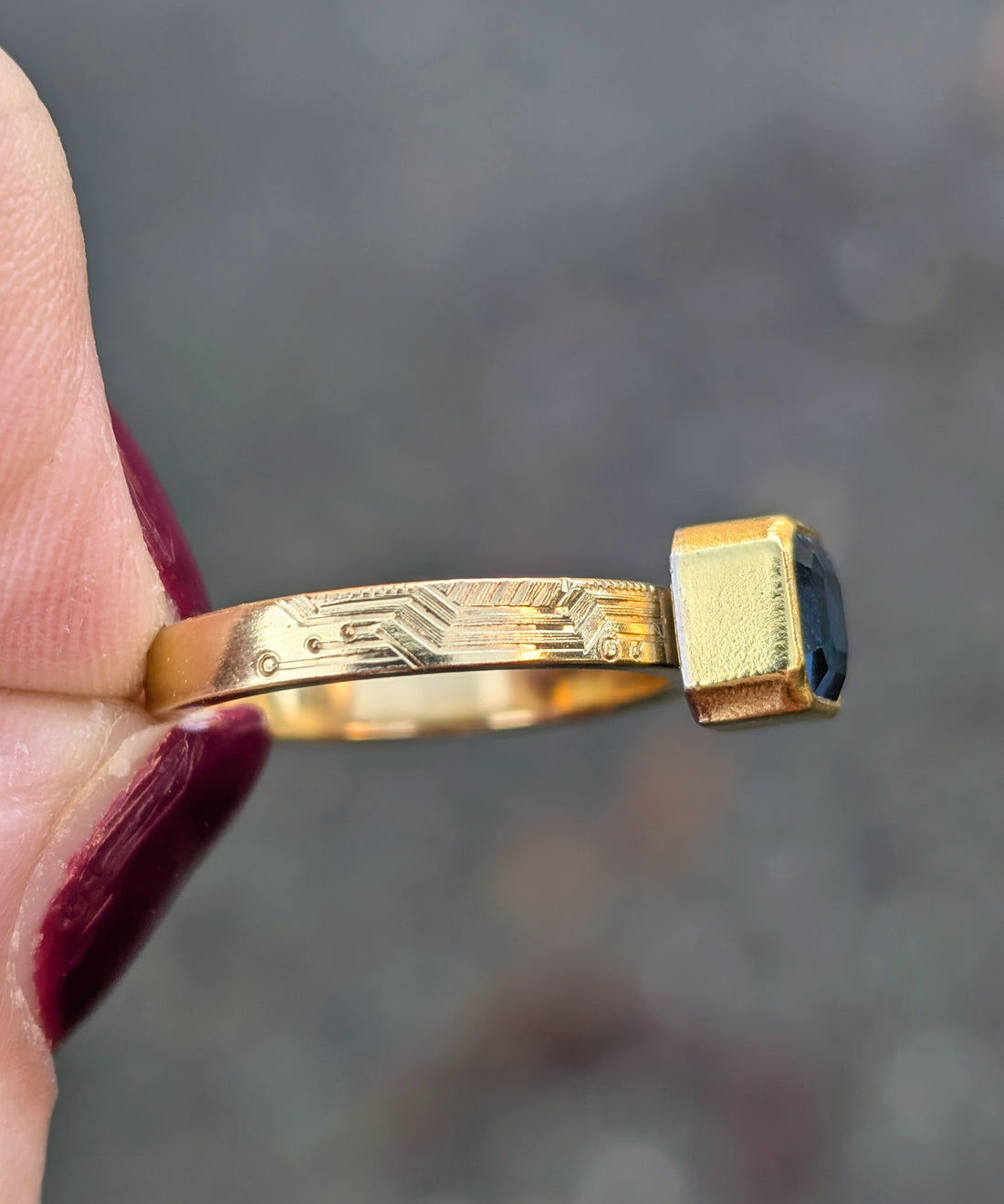 Sapphire Asscher Ring