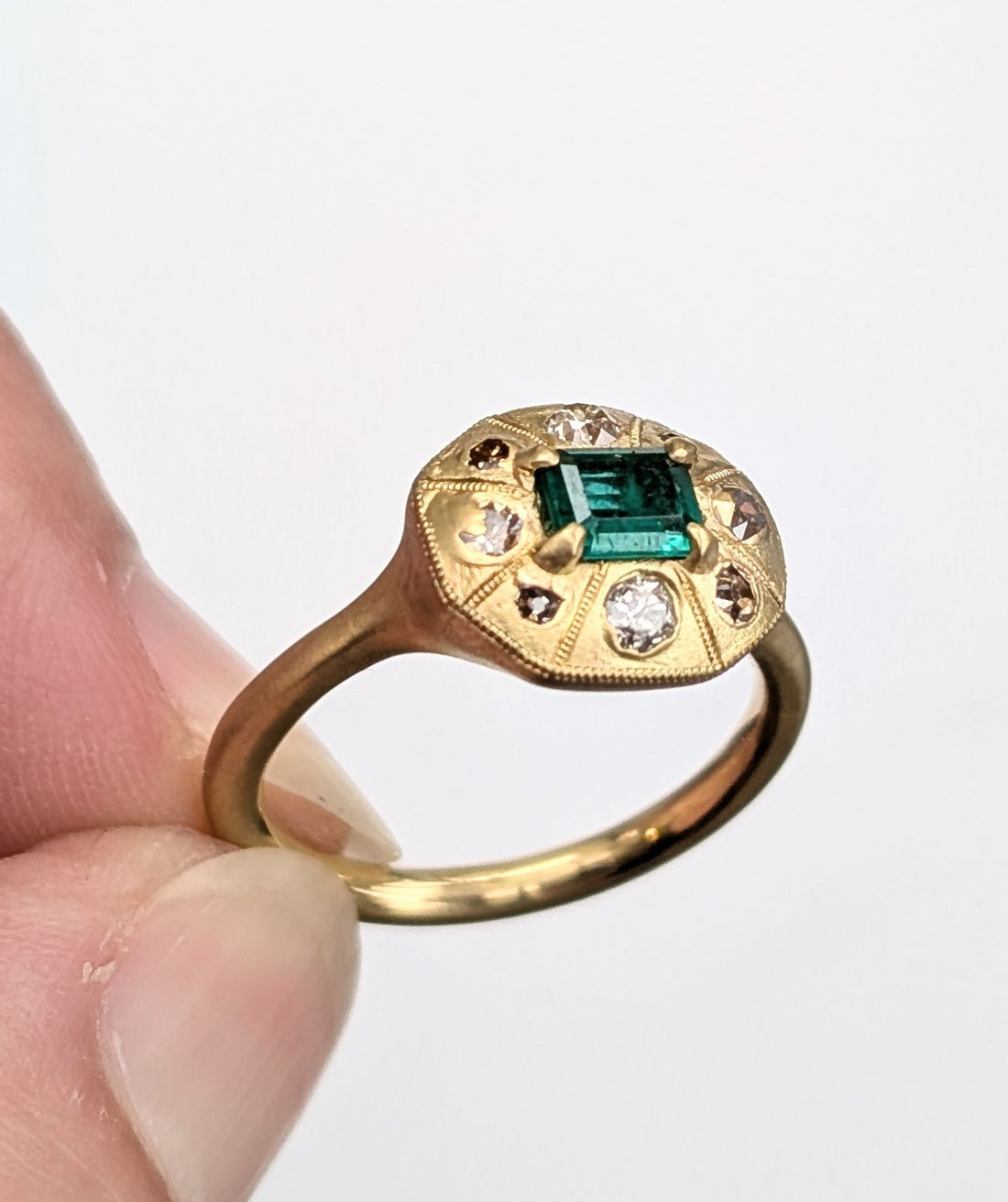 Cantata Emerald and Diamond Ring- One of a Kind