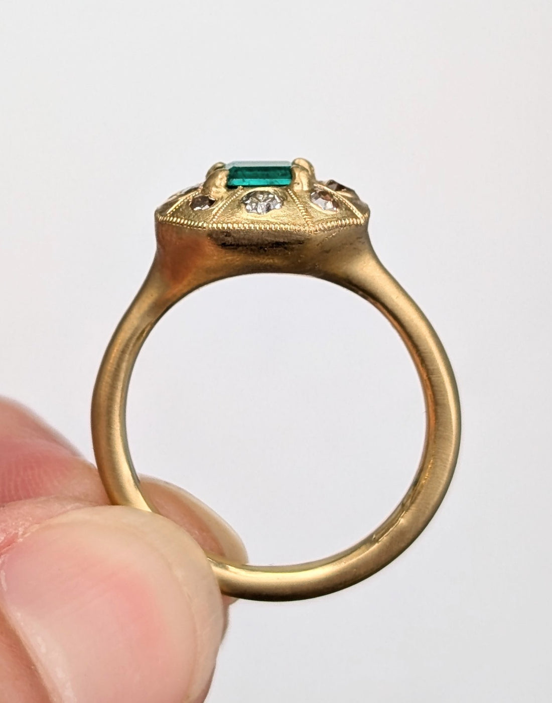 Cantata Emerald and Diamond Ring- One of a Kind