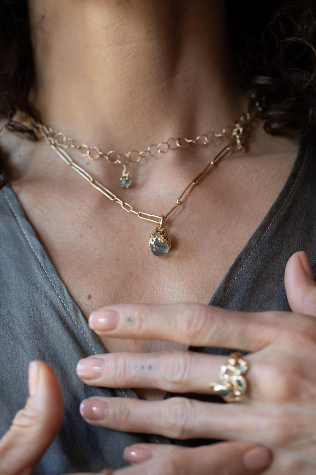 14k Spero Pendant - Aquamarine