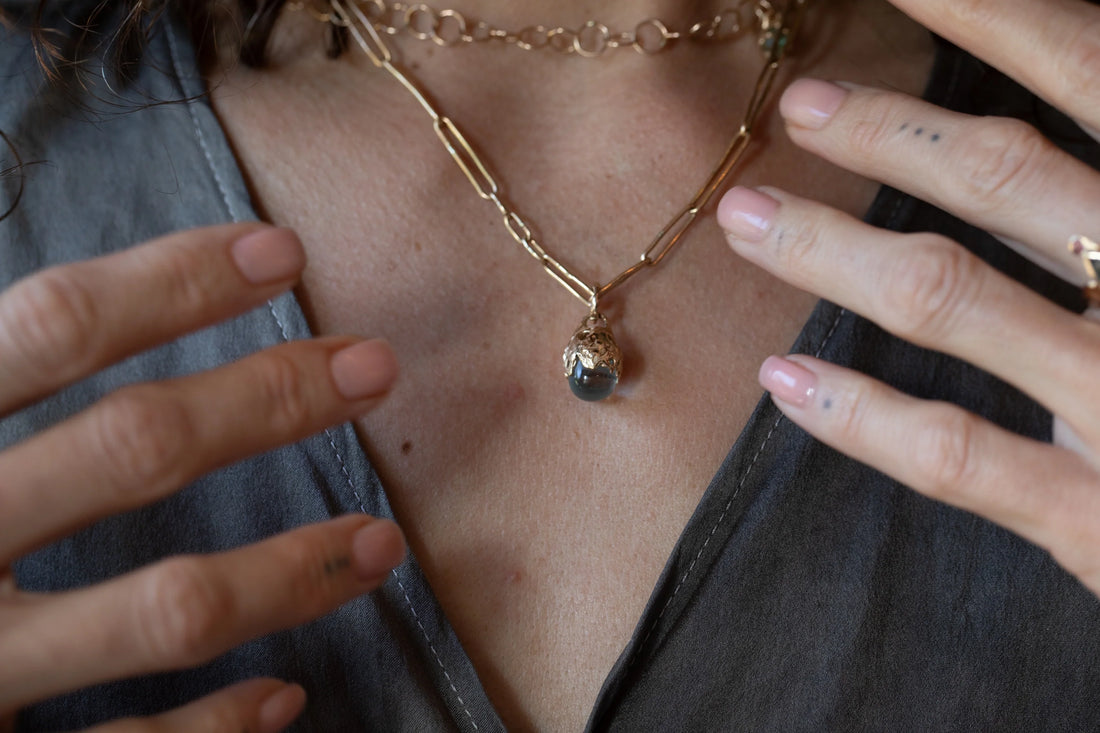 14k Spero Pendant - Aquamarine