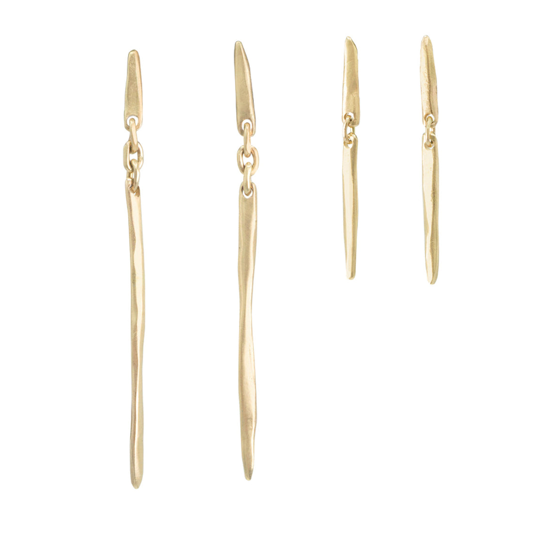 Spine Drops in 14k gold by Erin Cuff Jewelry.