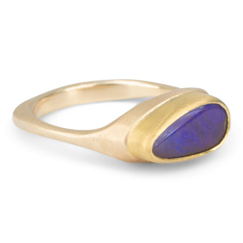 Opal Signet #6 in 14k and 22k yellow gold by Erin Cuff Jewelry.