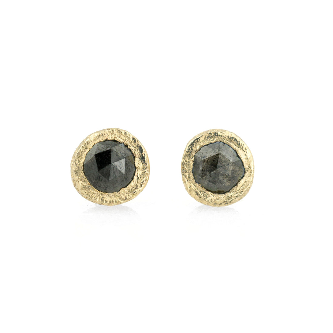 Black Diamond Studs - erin cuff jewelry