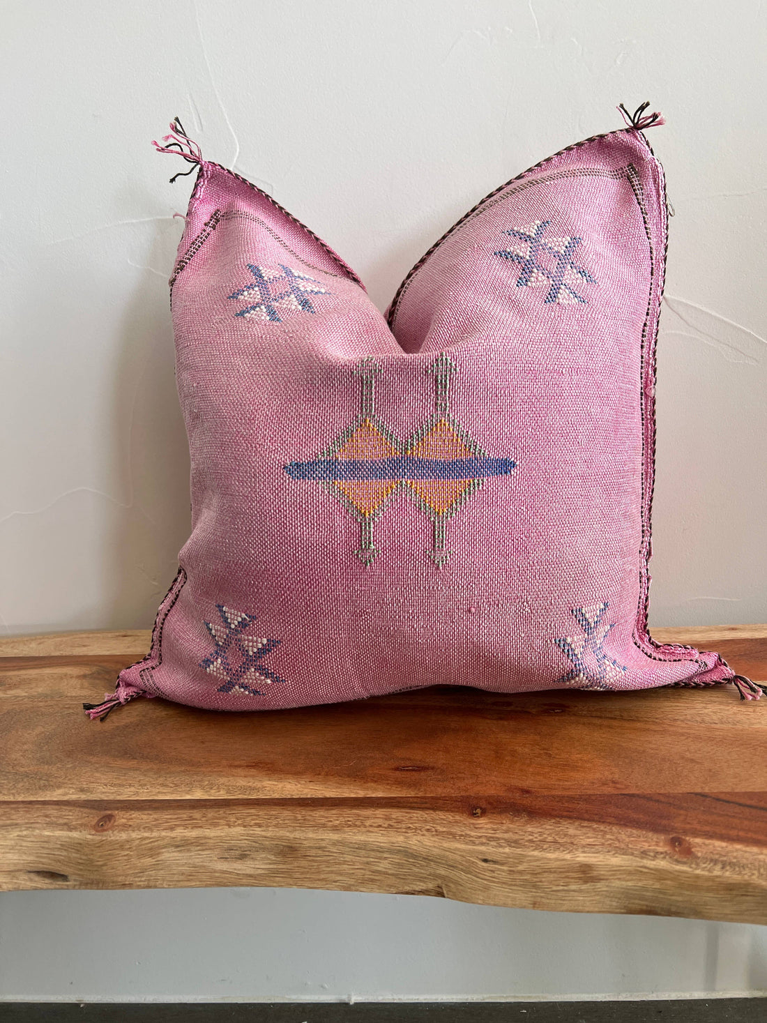 Handmade Moroccan cactus silk pillow covers, 20x20 inch