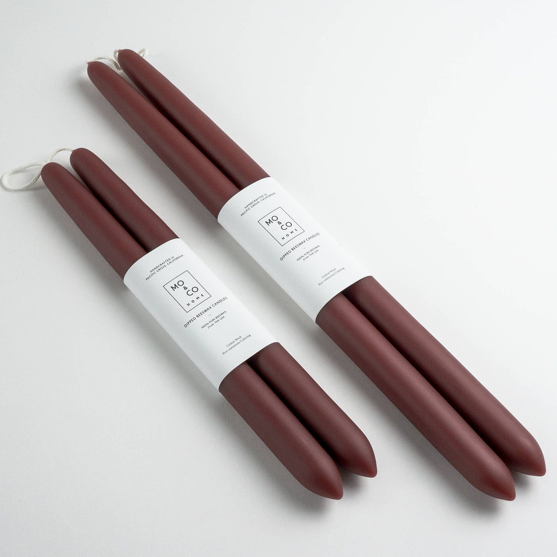 10"- 100% Beeswax Dipped Candles | Burgundy