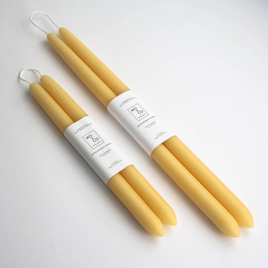 14" - 100% Beeswax Dipped Candles | Natural Gold